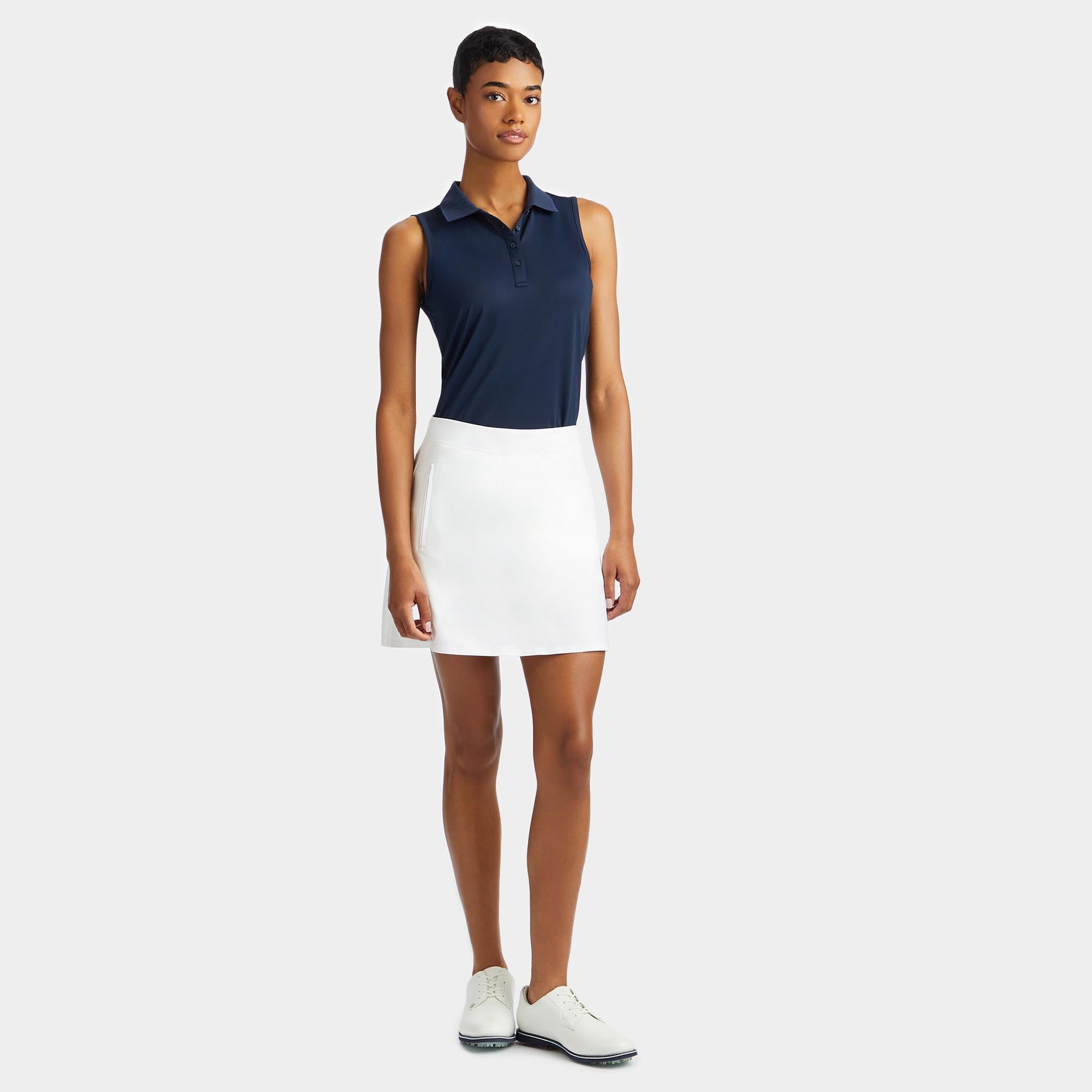 G/FORE Pleated Rib Collar Gradient Heart Ladies Sleeveless Golf Polo Twilight